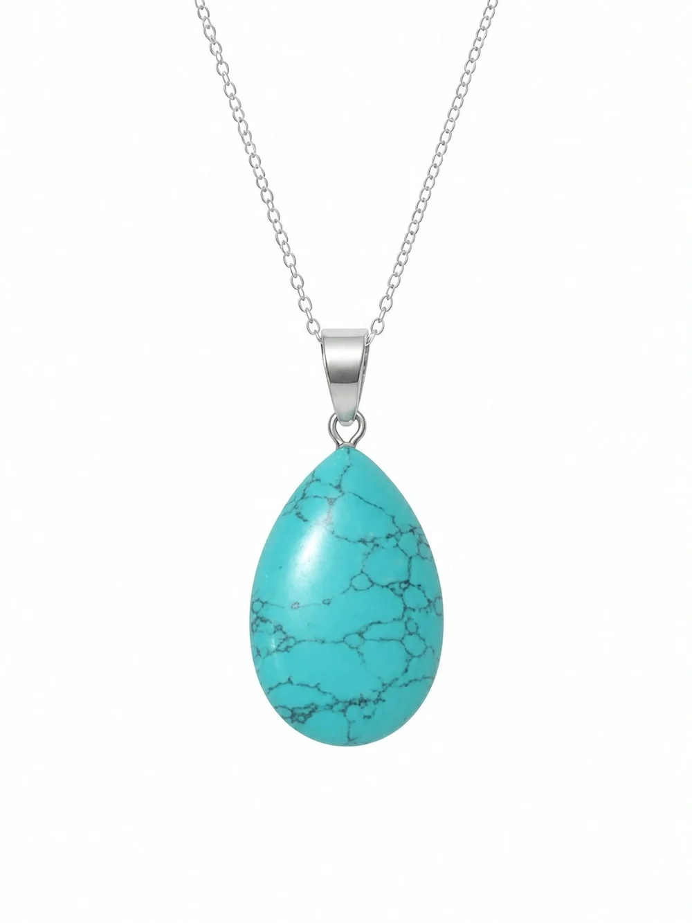 Sterling silver natural crystal necklace 18”